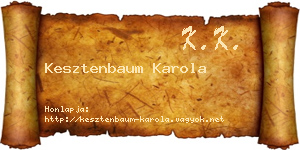 Kesztenbaum Karola névjegykártya